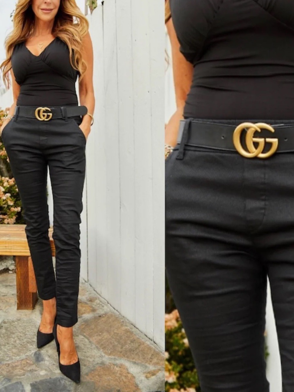 Bevy Flog Dafna Faux Leather Pants in Black